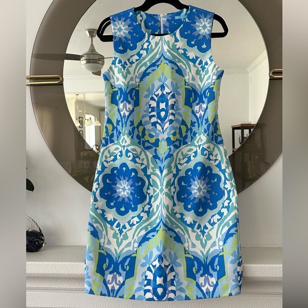 J McLaughlin Belinda Blue Sheath Dress, Size 8